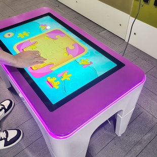 Factory Customized 32 Inch 10 Points Capacitive Touch Educational Institutions Learning Use Touch Table with Led Strip Light