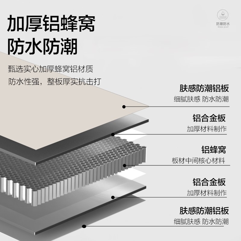 Mezcla de panal de panal de fibra de carbono crema de aire de ángulo redondeado gabinete de baño combinación cerámica moderna lavabo de lavado de manos