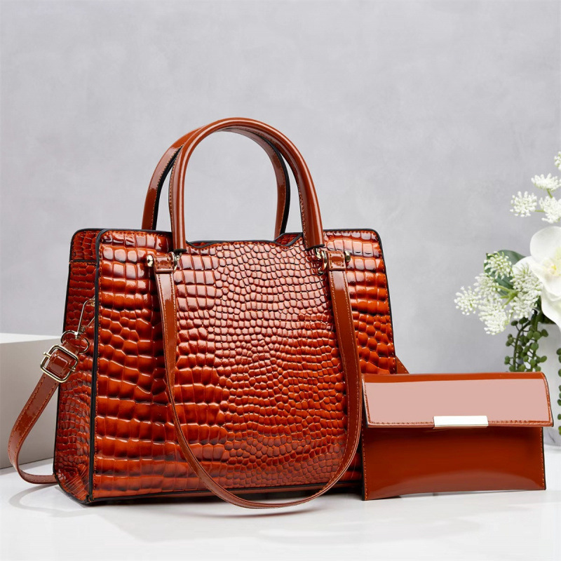 Bolso de dos piezas, cocodrilo, bolso de mano, bolso de hombro de moda, bolso de mochila diario, bolsas transfronterizas