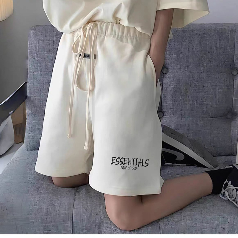 Fog Bee Trendy Brand Essentials Summer Loose Shorts for Men and Women Heavyweight Pure Cotton Five-Point Pants for Sports and Fitness