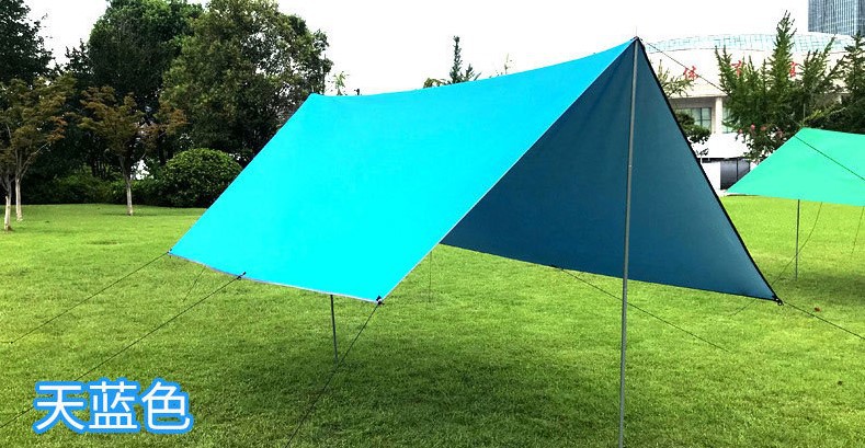 1+1 해외직구 텐트 텐트용품 텐트타프  // 옵션 : 하늘색 - 3 * 6 미터 8 개의 바람 밧줄 8 개의 지상 땡땡 16 극 세트