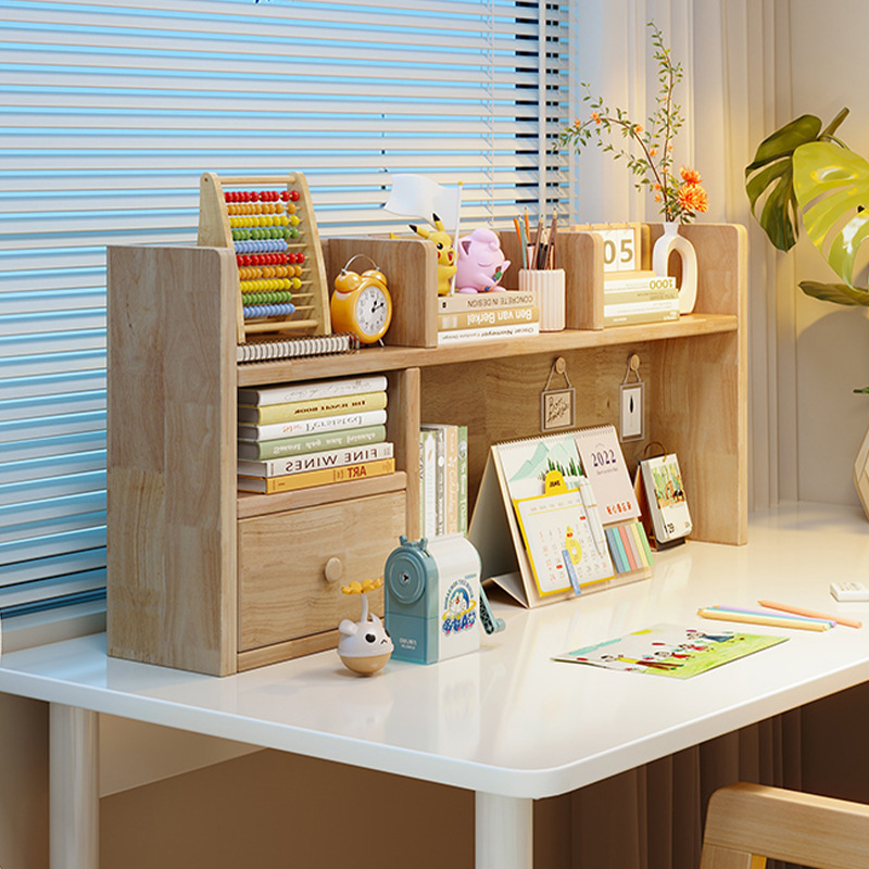 Estante de escritorio de madera sólida Estante de libros para niños multicapa en el escritorio Estante de libros para niños Estante de libros