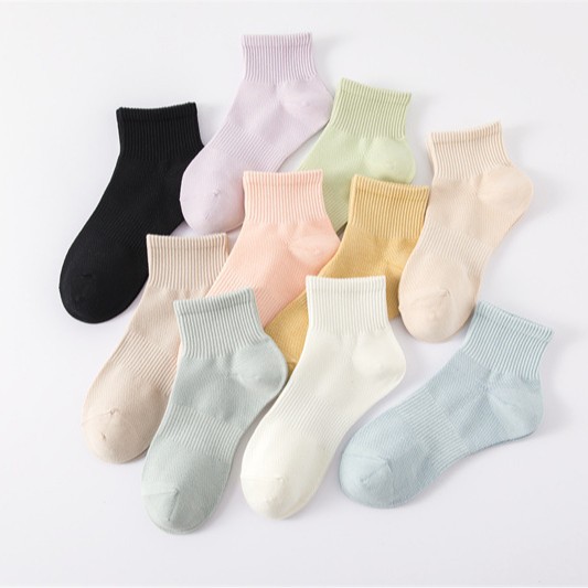 Breathable Japanese solid color base spring summer thin knee socks…