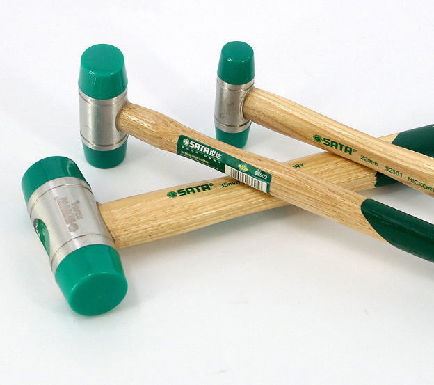 Sata世达五金工具安装锤 橡胶锤子 橡皮锤 皮榔头木柄安装锤92501