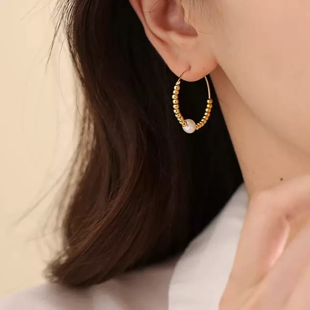 新款耳环 天然巴洛克珍珠时尚简约耳环