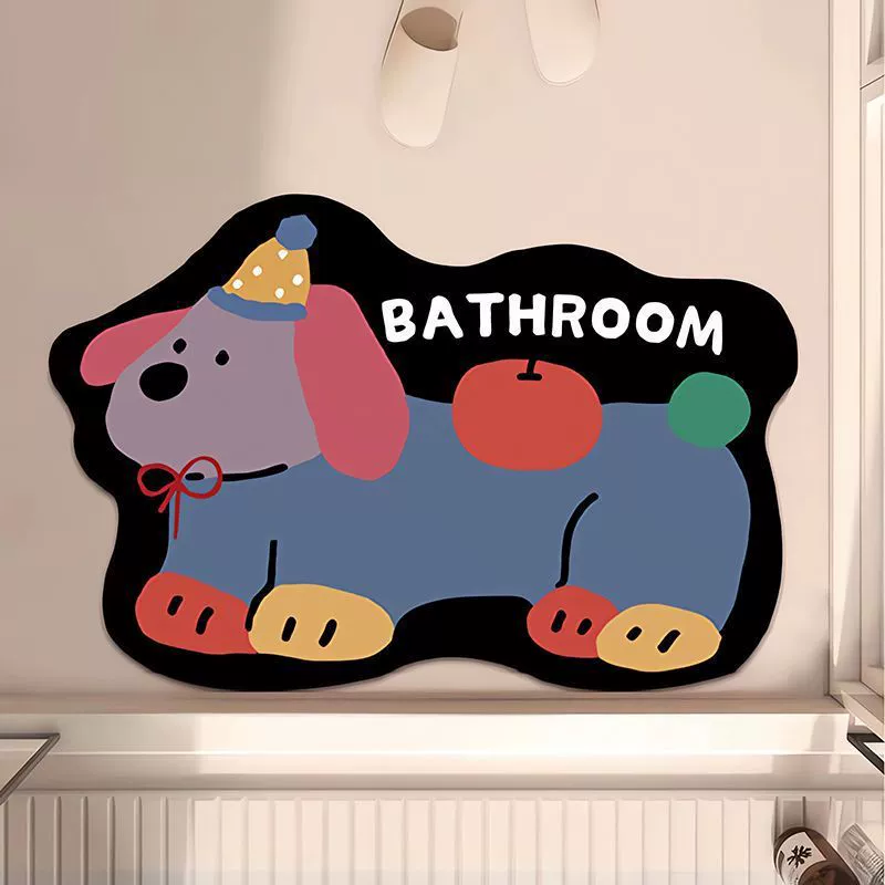 Мультяшный щенок диатомовая грязь всасывает коврик для ванной комнаты коврик для дома