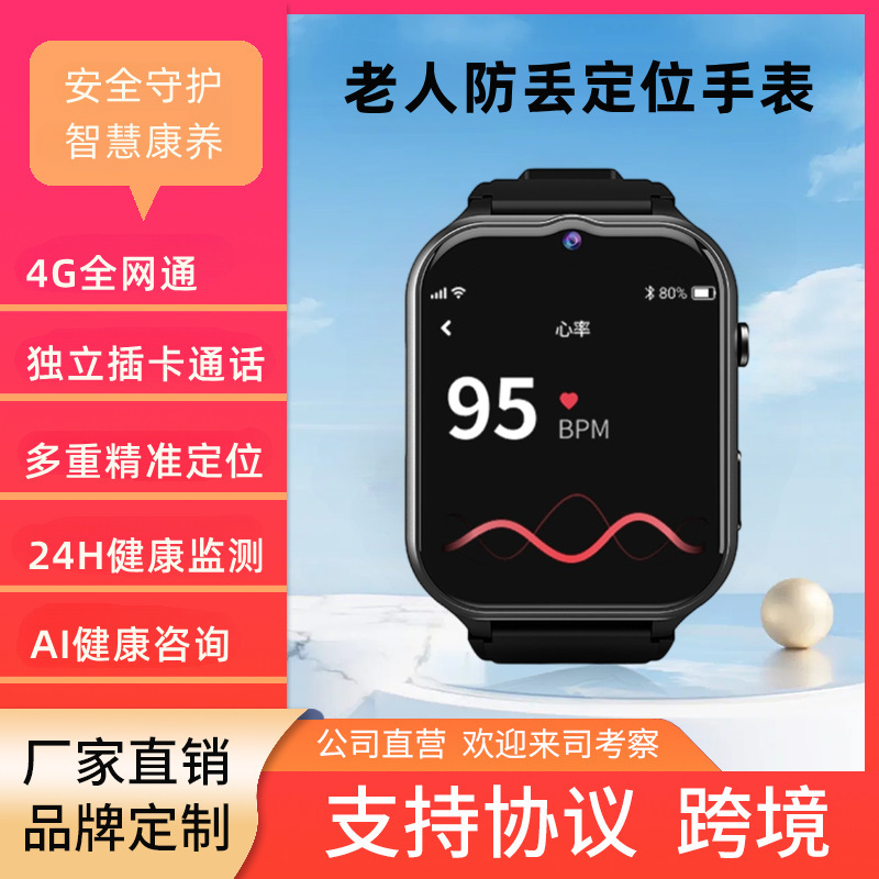 Smart Watch for the Elderly with Positioning, Call, Exercise, Heart Rate, Blood Pressure, Blood Oxygen, Fall Alarm, Gps Watch for the Elderly