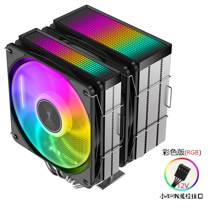 JIUSHARK nueve tiburones JF400D sin bloqueo de memoria CPU disipador de calor doble torre doble ventilador 4 tubos 13 generación AMD4PIN
