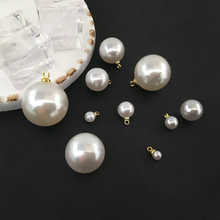 1 KC gold/white K hanging hat round imitation pearl pendant does not fall off the copper hat sheep eye pendant pendant earrings broocated