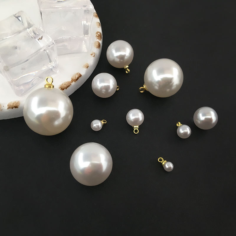 1 Piece of Kc Gold/White K Round Faux Pearl Pendant with Non-Detachable Copper Cap, Sheep's Eye Hanging Ornament, Earring, Brooch Accessory 1 Piece of Kc Gold/White K Round Faux Pearl Pendant with Non-Detachable Copper Cap, Sheep's Eye Hanging Ornament, Earring, Brooch Accessory