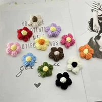 Ручной вязаный вязаный слоеный цветок шерстяной тканый DIY заколки для волос аксессуары для волос сумка для одежды аксессуары для украшения