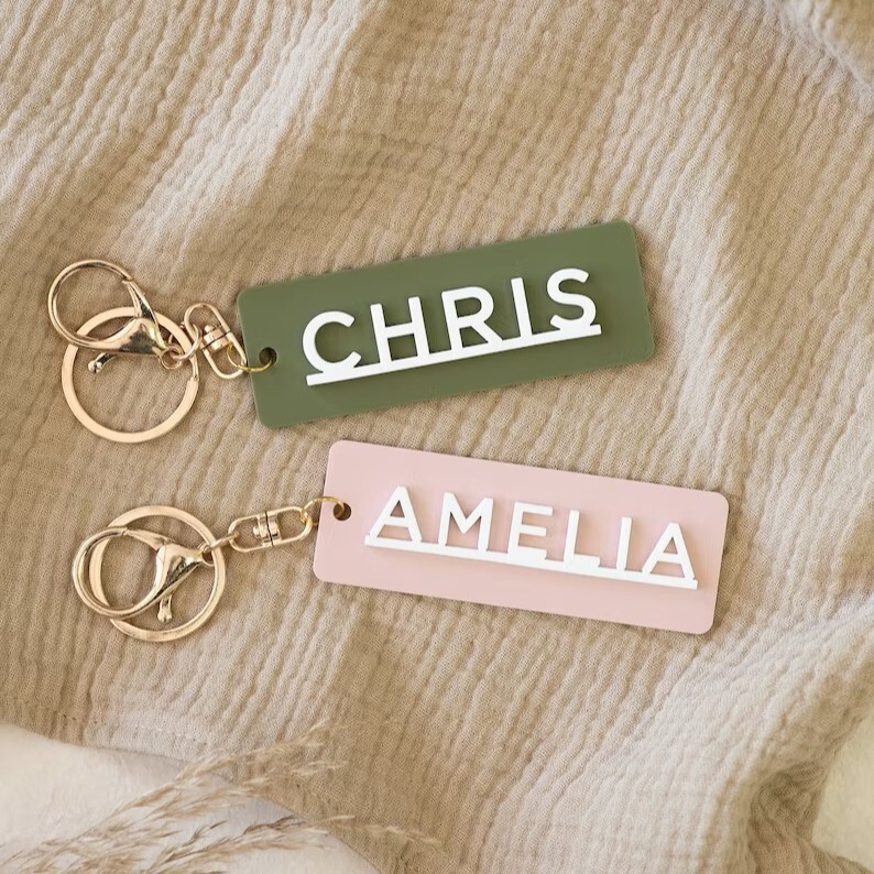 ETSY popular personalized one-piece custom 3D keychain bag buckle backpack English letter large size nameplate