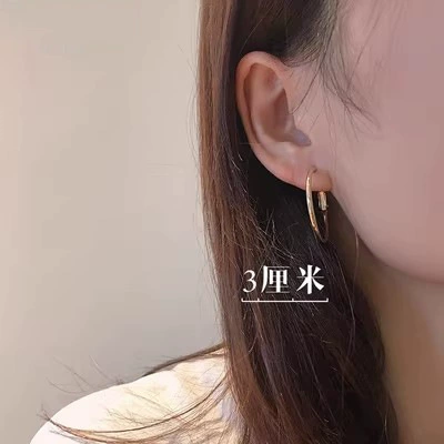 Серебряные серьги S925, булавка, простые элегантные обручи, 3–7 см