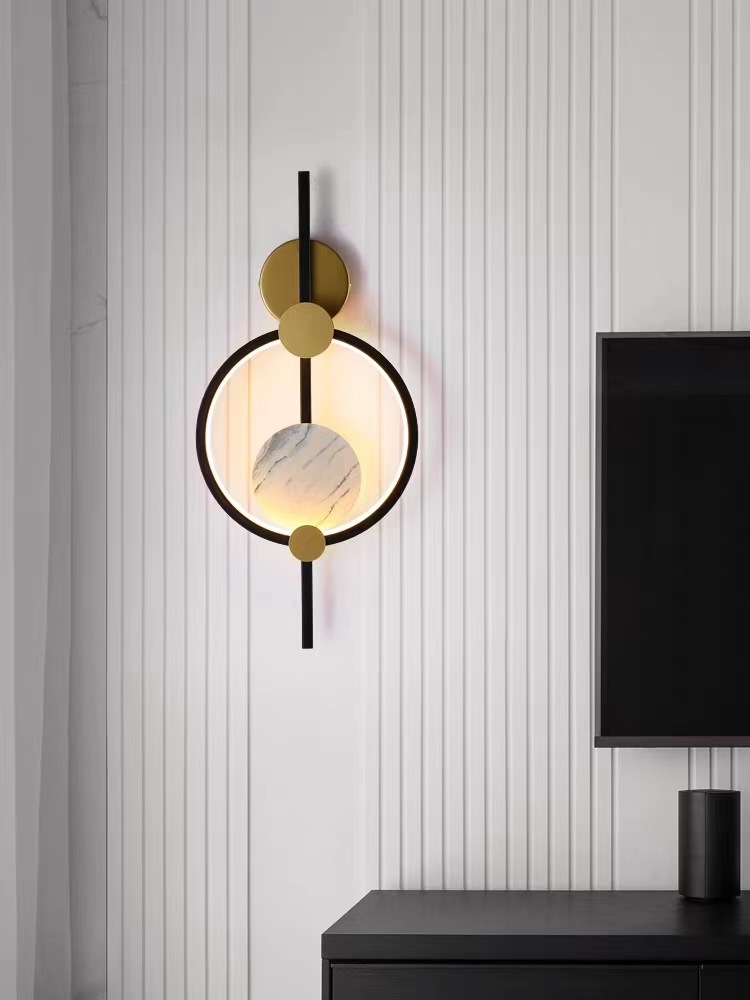 Luz de cabecera moderna Zhongshan fondo lámpara de poste dormitorio simple arte lámpara de cabecera lámpara de pared lámpara de fondo decoración de sala de estar
