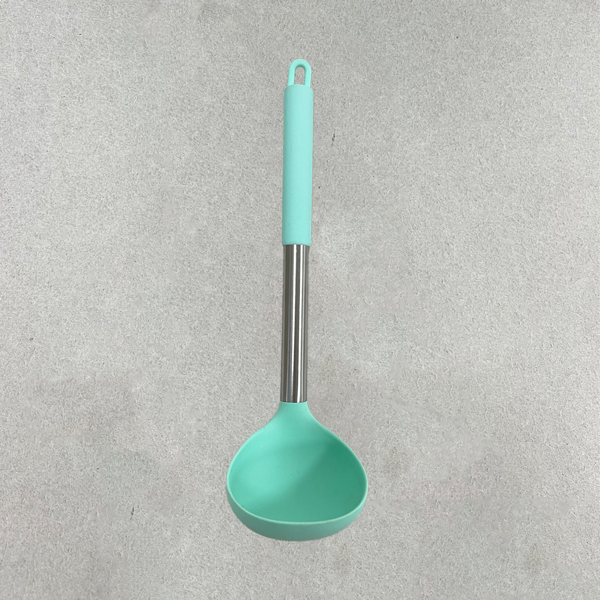 Cuchara para Sopa de Silicona 430 con Mango de Acero Inoxidable, Antiadherente, para Cocina