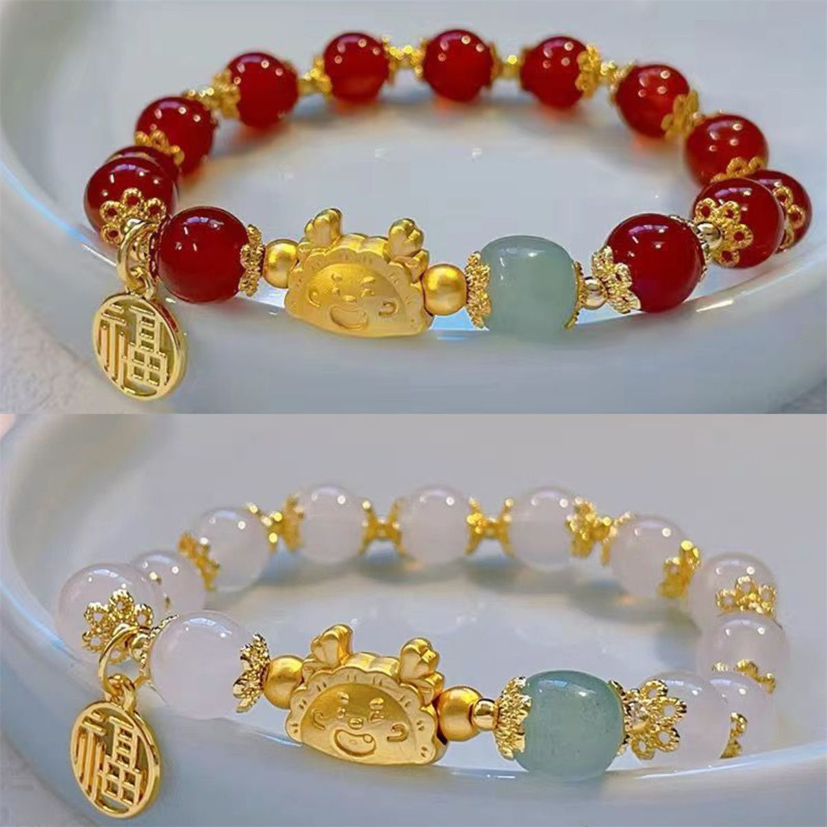 2024 year of the Dragon birth year bracelet female one dragon steamed dumpling lucky bracelet new Chinese style all-match national style dragon hand jewelry