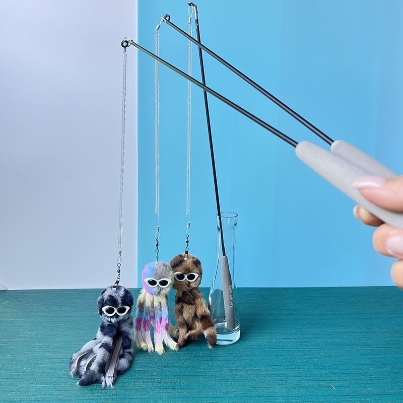 New cat toy imitation octopus doll dog cat stick interactive bell funny cat toy pet supplies direct sales