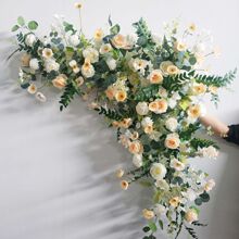 婚庆仿真绢花拐角装饰婚礼现场布置道具包角仿真绢花跨境独立站厂