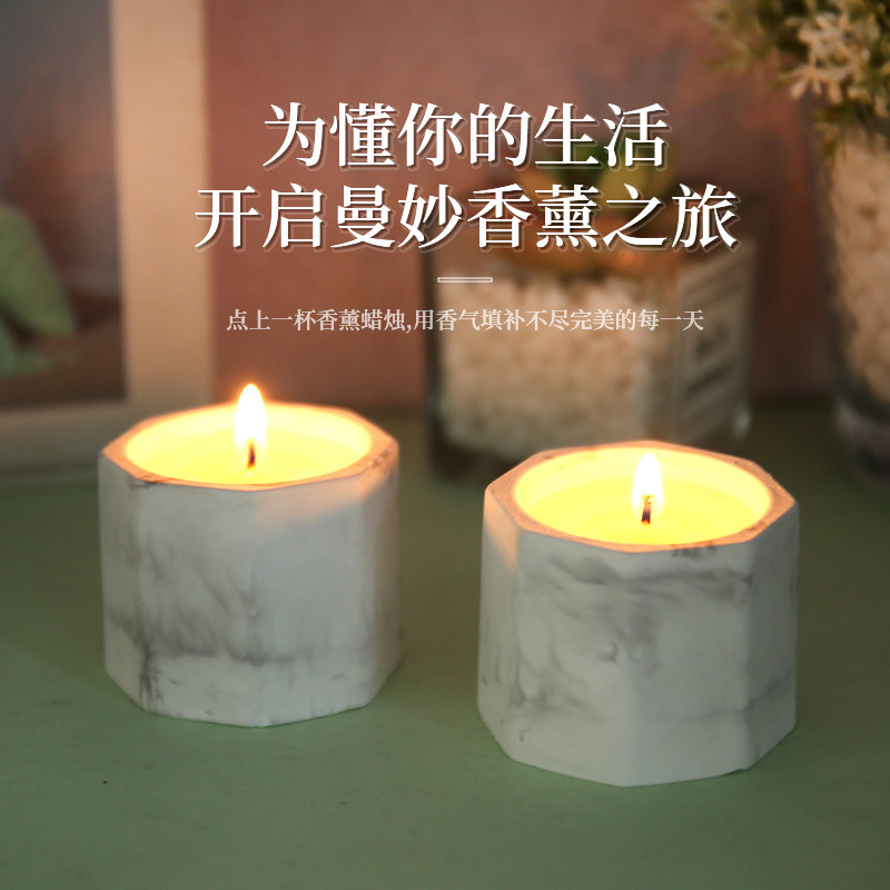 网红爆款水墨石膏杯蜡烛香薰创意礼物氛围卧室内家用持久精油香氛|undefined
