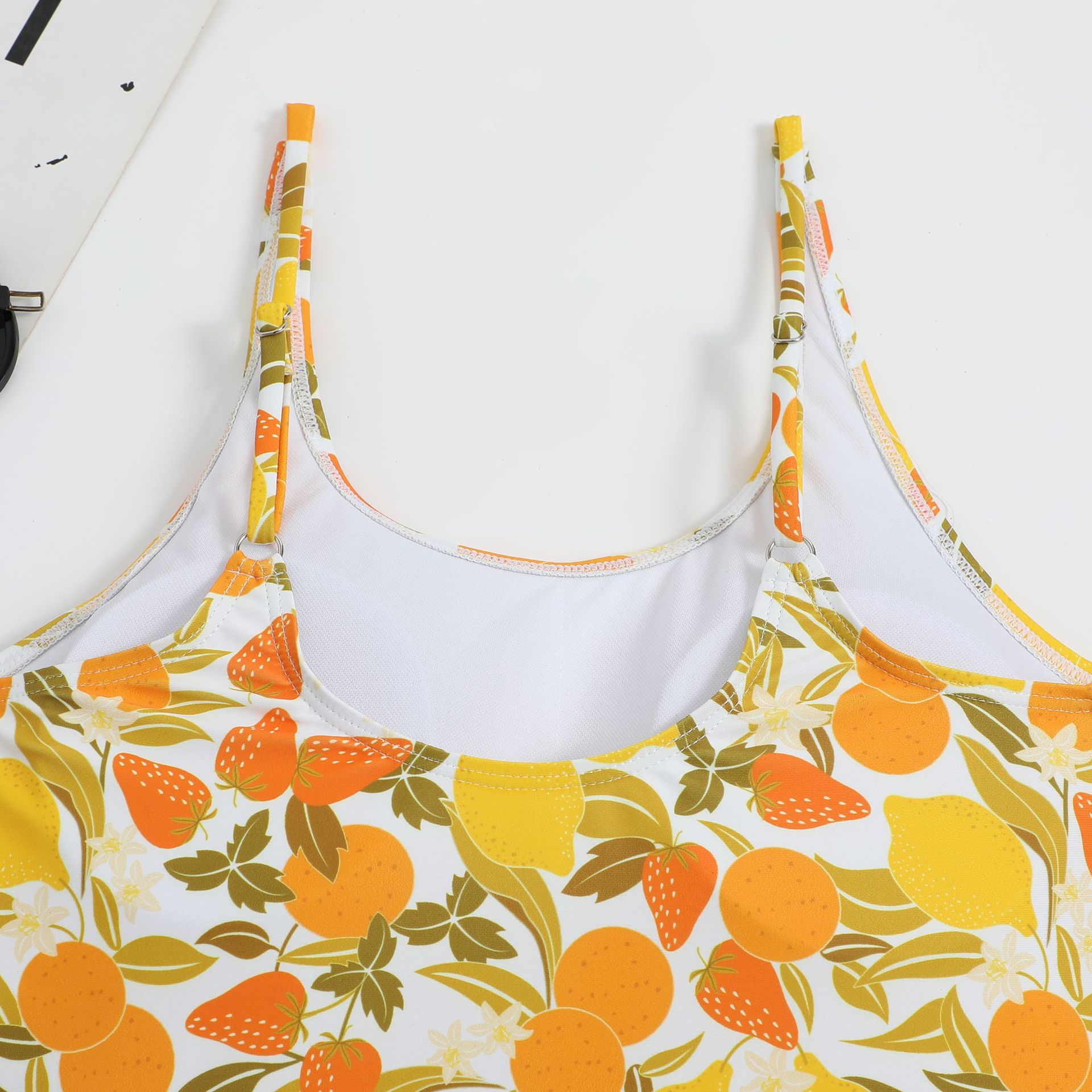 Swimsuit fabric pattern close-up