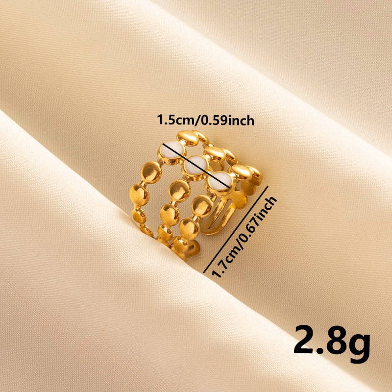 1 Piece Quantity Family Gathering, Date, Tea Party Occasion Ion Plating (IP) Real Gold Plated 18K Gold Geometric Round 304 Stainless Steel IG Style French Style Waterproof Non Tarnish Open Rings