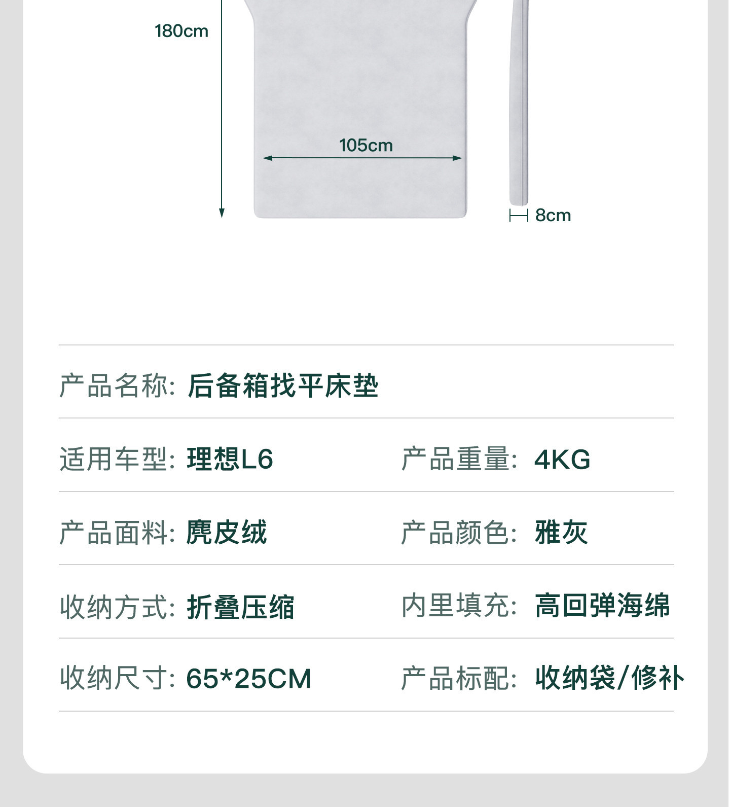 Suitable for the Ideal L6 Special Vehicle Leveling Sleeping Mat, Trunk Mattress, Inflatable Bed, and Car Sleeping Use