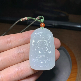 Jin Yu Tang Xinjiang Hetian jade Russian material mutton jade Maitreya Buddha mutton white clean and delicate carved Maitreya Buddha