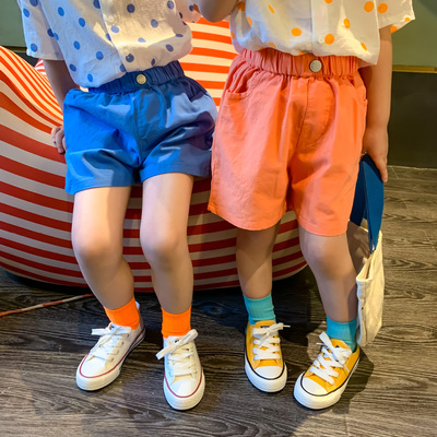 童褲2021末小蒙夏季新款純色休閑短褲男寶女寶韓系時尚簡約褲子