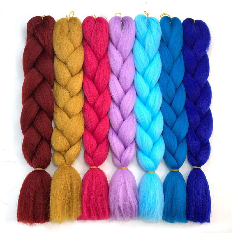 Fibra química africana gran trenza de alta temperatura seda peluca de mujer trenza monocromática trenza sucia puesta en percha