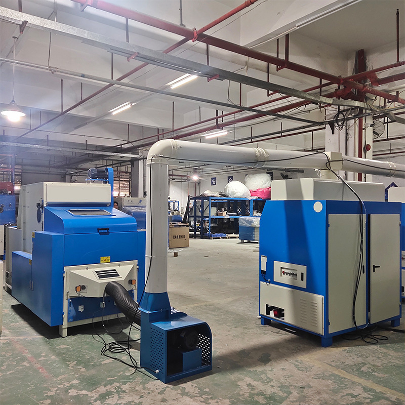 Máquina automática de relleno de algodón con boquillas duales para peluches, camas para mascotas, textiles para el hogar y ropa - fabricante automático de relleno de algodón