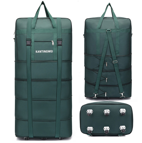 158 aviation checked bag large capacity travel bag universal wheel moving travel folding luggage bag storage Oxford cloth