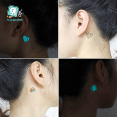 New cross-border blue luminous tattoo stickers Music festival concert carnival party face stickers Rainbow tattoo stickers