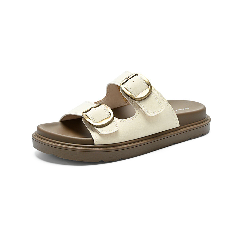 Dép sandal nữ xỏ ngón đế bệt kiểu Birkenstock — AY352 Xanh dương