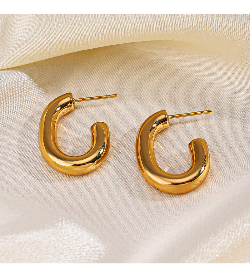 1 Pair Lady Streetwear Geometric Plating 304 Stainless Steel 18K Gold Plated Ear Studs display picture 2