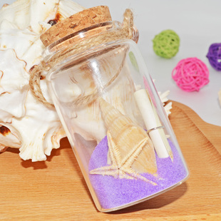 Drift Bottle, Wishing Bottle, Lucky Bottle, Creative Gift, Home Decoration Pendant, Hanging Strap, Natural Sea Sand Shell Stationery