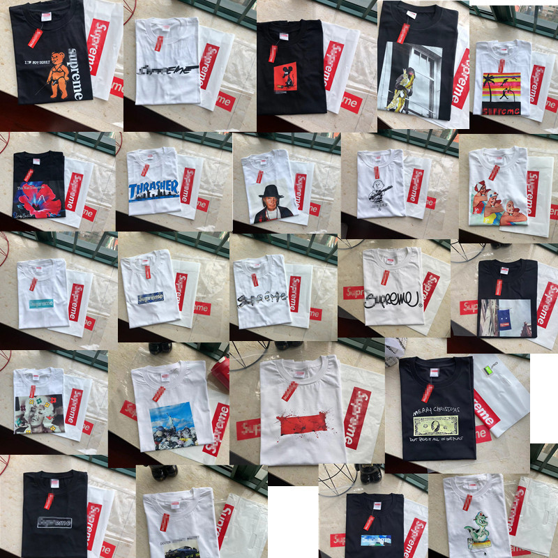 25Fw Trash Tee European and American Statue of Liberty Cursive Lettering Short-Sleeved T-Shirt Men and Women Couple Trend Ins