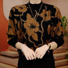 圆领常规款透气长袖短袖T恤冬季半高领百搭图片色印花涤纶其它