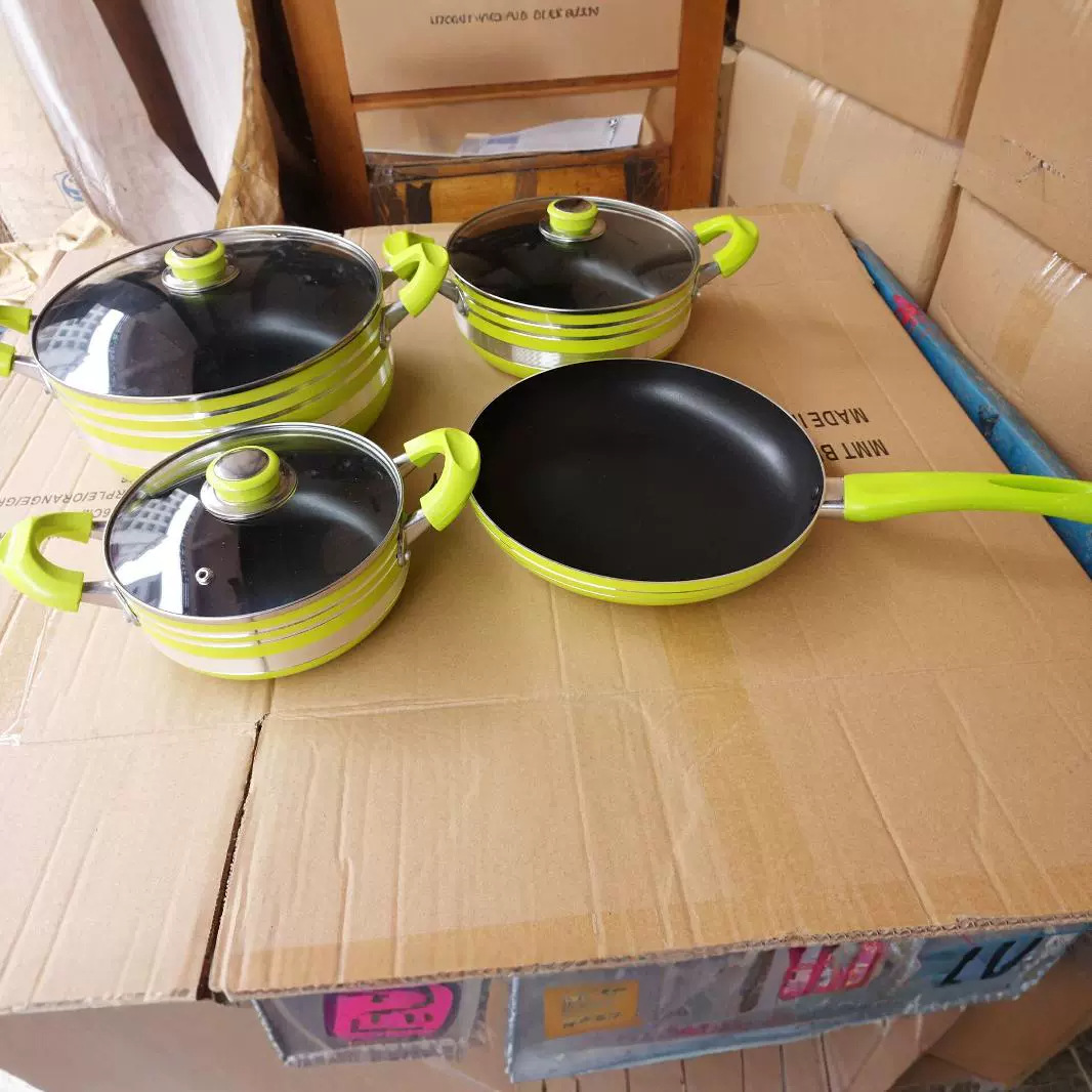 Suministro directo de fábrica Comercio exterior Exportación África Medio Oriente 7-piece set color sopa pot set pot al por mayor