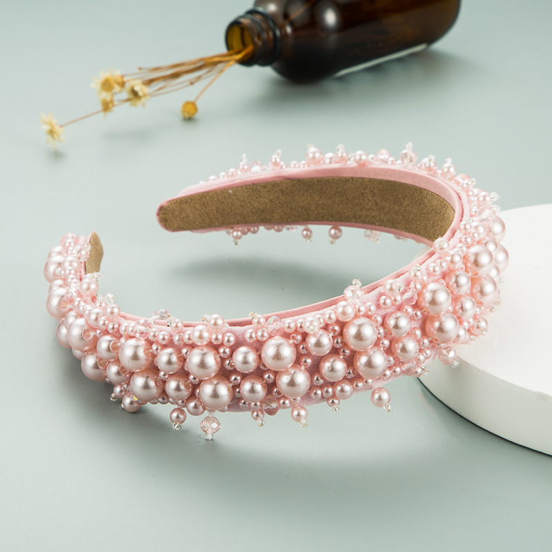 Fashion Gypsophila Pearl Crystal Headband display picture 5