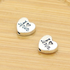 Cross-border supply source, perforated DIY handmade 8mm love heart beads retro prayer beads bracelet accessory necklace pendant