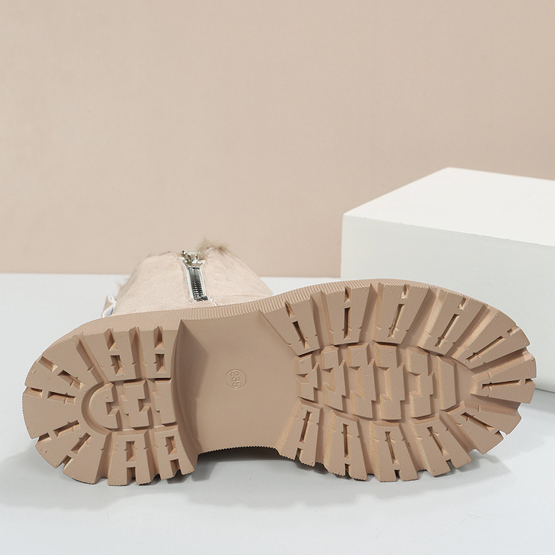 Snowboots dames suède korte winterlaarzen met bontvoering_voghion.com