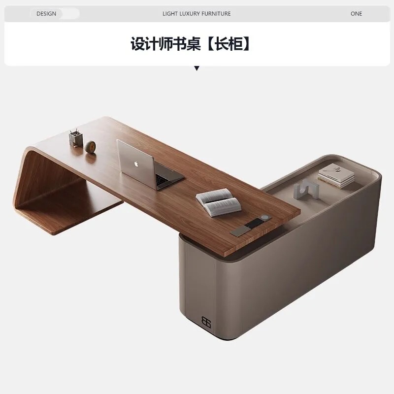 南美胡桃木书桌家用意式极简书房高级感轻奢实木电脑桌咨询办公桌|undefined