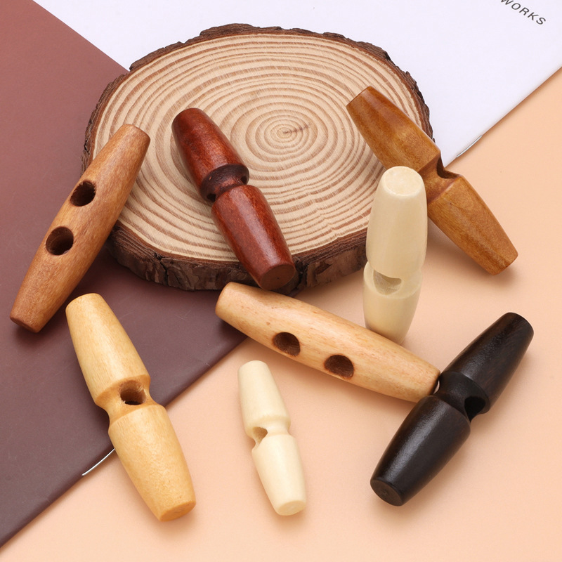 Wooden single hole olive button coat windbreaker men and women…