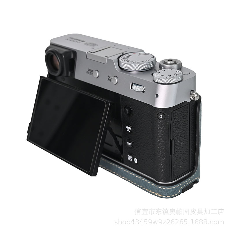 (2개) 후지 X100VI [6 세대] LITCHI 패턴 PU 베이스 V303 어깨 끈