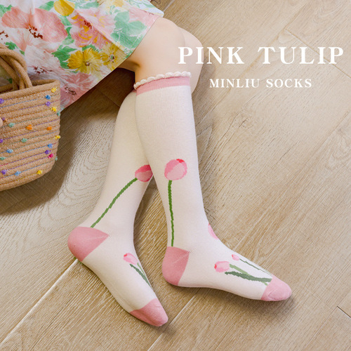  New Autumn and Winter Mid-calf Socks Wholesale Sweet and Cute Girls Socks Autumn Mid-sized Children’s Cotton Socks Baby Socks