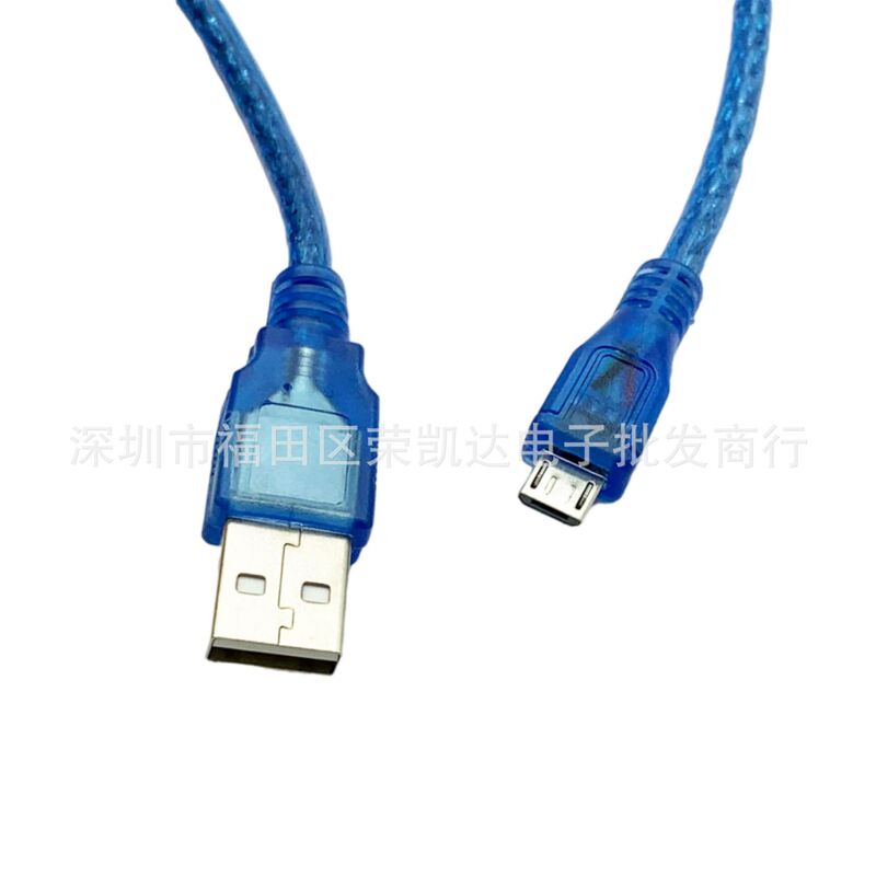 usb to microUSB Data Cable 1.5 m Android Phone V8 Charging Cable Transparent Blue All Copper Shield