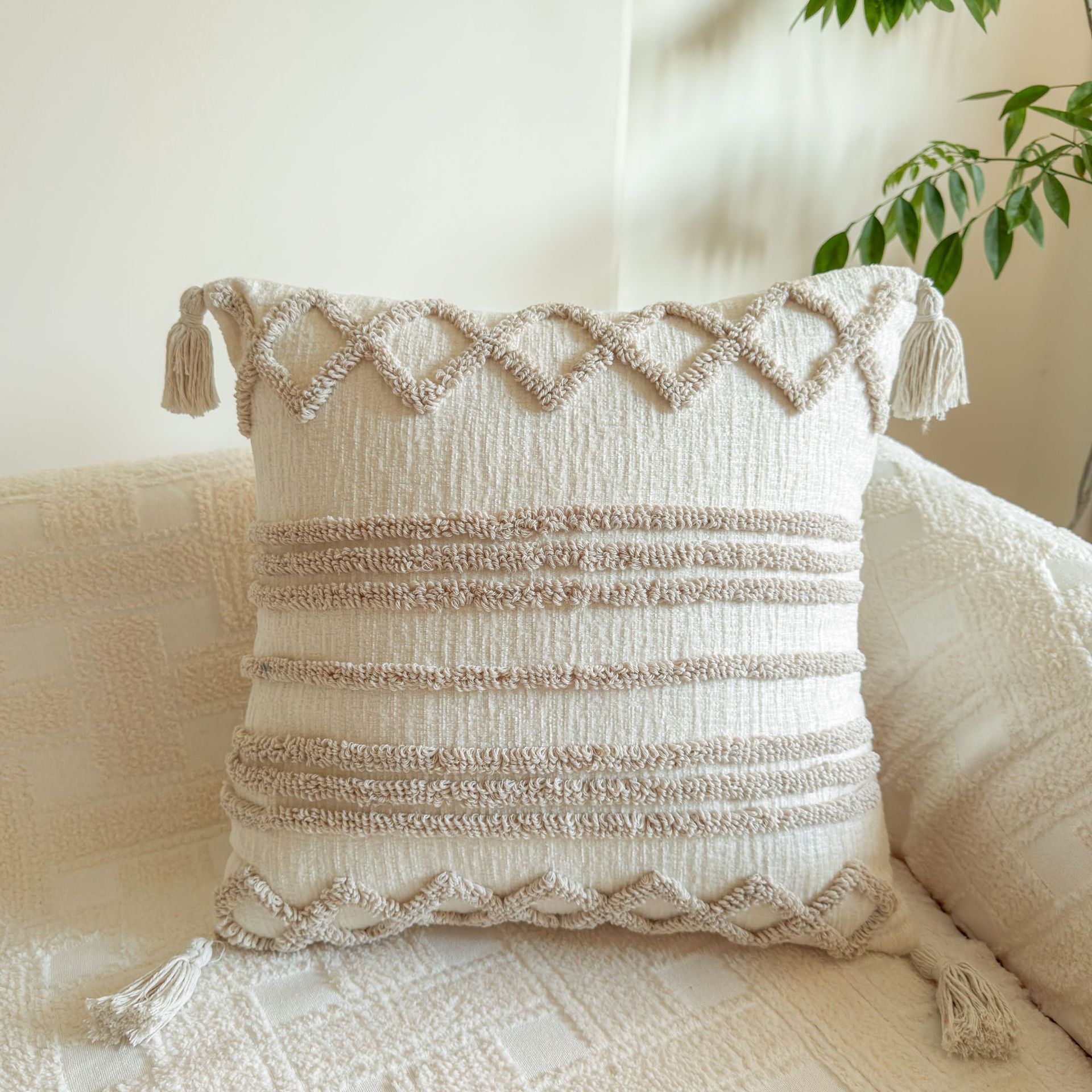 Nórdico inswind almohada simple versátil sala de estar sofá cojín dormitorio ventana flotante cabeza de cama respaldo cojín almohada cubierta