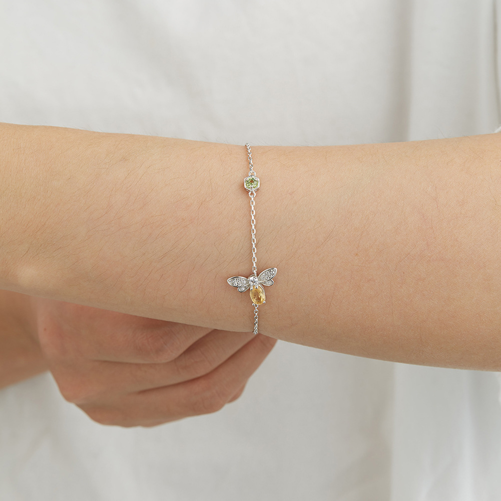 Elegant Bee Sterling Silver Plating Zircon Bracelets