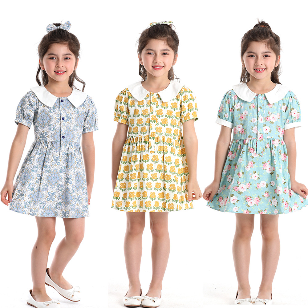 Verano nuevo estilo hermano 2025 princesa coreana burbuja vestido de algodón de manga corta sombra encaje sombrero de paja traje de dos piezas