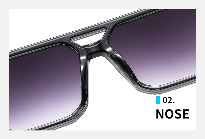 Lunettes de soleil unisexe carrées avec protection uv et clous_voghion.com